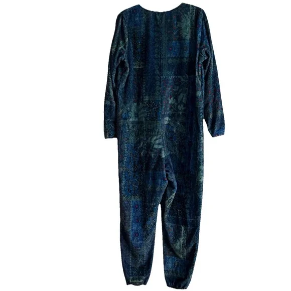 Natural Life‎ Fleece One Piece Pajamas Jumpsuit Zip Up Boho M Camping Cozy Soft - Picture 2 of 7